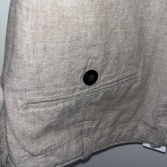 Perry Ellis Men’s Pants 32x30 Linen Crème Tan Tapered Slim Fit Old Money - Picture 2 of 6